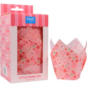Θήκες για muffin τουλίπες Sweet Love 24τεμ PME