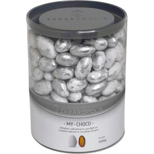 Κουφέτα My choco αμυγδάλου πιτσιλωτό ασημί  mix γεύσεων 1 κιλό Zaxaropolis