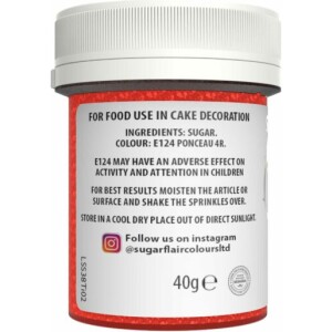 Alternative view of Ζάχαρη κόκκινη 40γρ Sugar Sprinkles Sugarflair