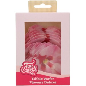 Ορχιδέες βάφλας ροζ μεσαίες Deluxe 10τεμ Funcakes