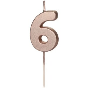 Κερί 6 ροζ χρυσό 4,5cm PartyDeco