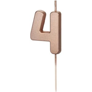 Κερί 4 ροζ χρυσό 4,5cm PartyDeco