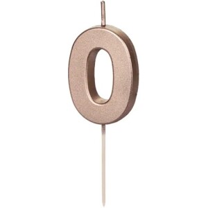 Κερί 0 ροζ χρυσό 4,5cm PartyDeco