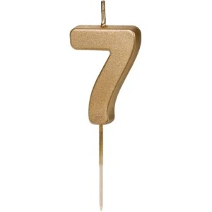 Κερί 7 χρυσό 4,5cm PartyDeco