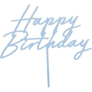Topper Happy Birthday γαλάζιο ακρυλικό 16cm PartyDeco