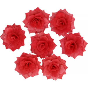 Τριαντάφυλλα βάφλας rosalia κόκκινα μεσαία deluxe 15τεμ Funcakes