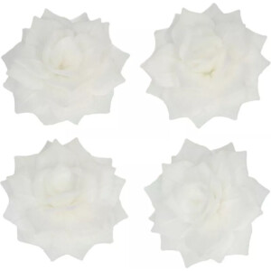 Τριαντάφυλλα βάφλας rosalia λευκά μεσαία deluxe 15τεμ Funcakes