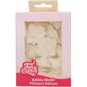 Alternative view of Τριαντάφυλλα βάφλας rosalia λευκά μεσαία deluxe 15τεμ Funcakes