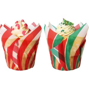 Alternative view of Τουλίπες candy cake ριγέ κόκκινο πράσινο λευκό 24τεμ PME