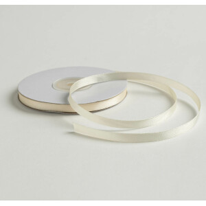 Κορδέλα σατέν ιβουάρ 6mm 50m διπλής όψης