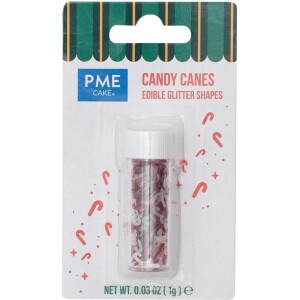 Glitter χριστουγεννιάτικα μπαστουνάκια κόκκινα λευκα 1γρ PME