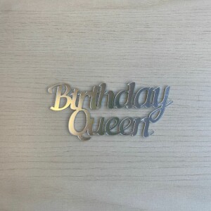 Topper Birthday Queen ασημί 10cm