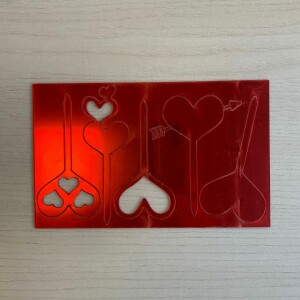 Topper καρδιές κόκκινες μίνι 5τεμ 8cm