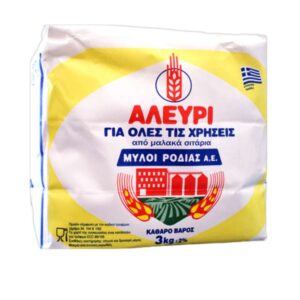 Αλεύρι για όλες τις χρήσεις 55% 3 κιλά Μύλοι Ροδιάς
