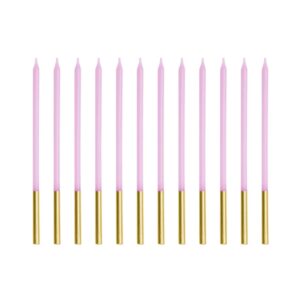 Κεριά μωβ 14cm 12τεμ PartyDeco