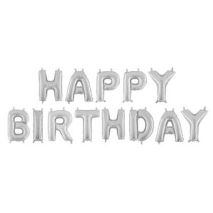 Banner Happy Birthday κρεμαστό ασημί
