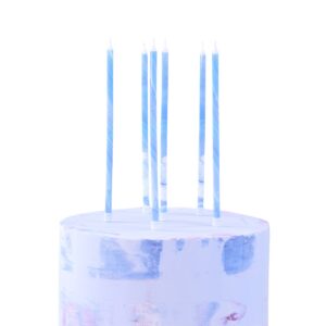 Alternative view of Κεριά μπλε marble 18cm 6τεμ PME