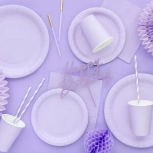 Alternative view of Πιάτα χάρτινα λιλά 23cm 6τεμ PartyDeco