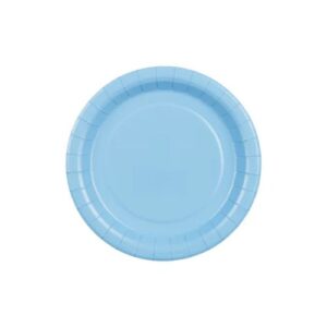 Πιάτα χάρτινα γαλάζιο ανοιχτό 18cm 6τεμ PartyDeco