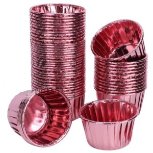Θήκες cupcake σταθερές ροζ μεταλλιζέ 5cm 50τεμ