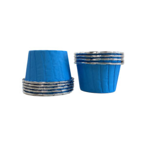 Alternative view of Θήκες cupcake σταθερές mini γαλάζιο με ασημί 3,8cm 50τεμ