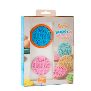 Κουπάτ στρόγγυλο με σφραγίδες Super και Wonder Decora