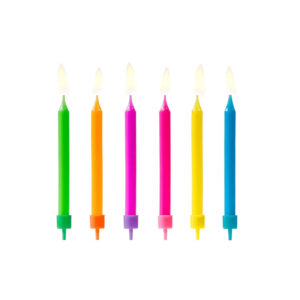 Κεριά πολύχρωμα έντονα 6,5cm 6τεμ Party Deco
