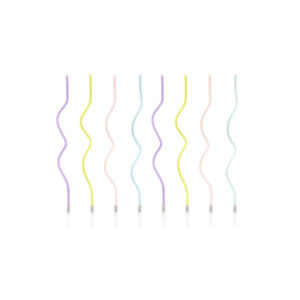 Κεριά curl πολύχρωμα παστέλ 14cm 8τεμ Party Deco