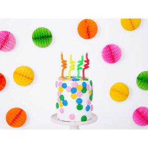 Alternative view of Κεριά curl πολύχρωμα 8cm 4τεμ PartyDeco