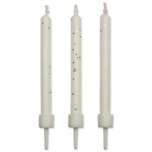 Κεριά λευκά με glitter 6cm 10τεμ PME