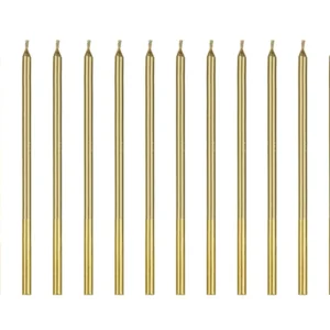 Alternative view of Κεριά χρυσά 14cm 12τεμ PartyDeco