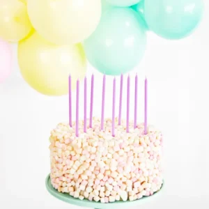 Κεριά λιλά 14cm 12τεμ PartyDeco
