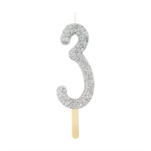 Κερί 3 ασημί 8cm PME