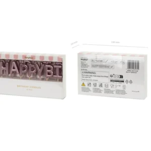Alternative view of Κεριά Happy Birthday ροζ χρυσό 2,5cm PartyDeco