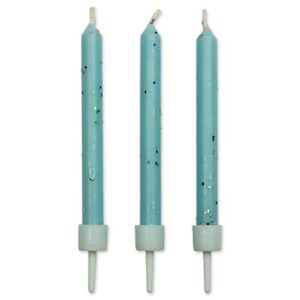 Κεριά γαλάζιo με glitter 6cm 10τεμ PME