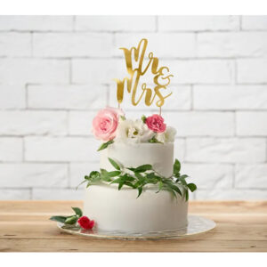 Alternative view of Topper Mr & Mrs 25,5cm χρυσό χάρτινο PartyDeco