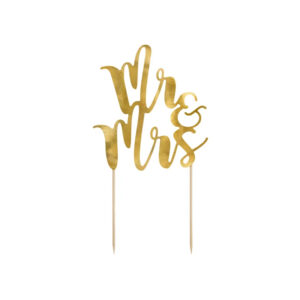 Topper Mr & Mrs 25,5cm χρυσό χάρτινο PartyDeco