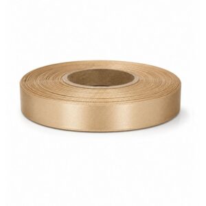 Κορδέλα σατέν μπεζ 12mm 50m διπλής όψης