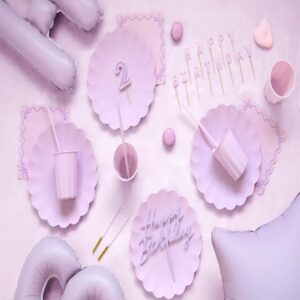 Alternative view of Κεριά Happy Birthday λιλά 2,5cm PartyDeco