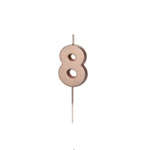 Κερί 8 ροζ χρυσό 4,5cm PartyDeco