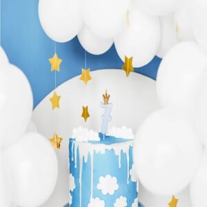 Alternative view of Κερί 7 γαλάζιο με χρυσή κορώνα 9,5cm PartyDeco