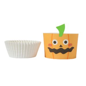 Θήκες cupcake και καρ/τα HALLOWEEN  JACK-O-LANTERN 12τεμ PME