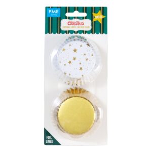 Θήκες cupcake golden stars 60τεμ PME