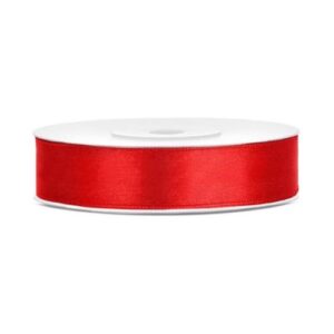 Κορδέλα σατέν κόκκινη 12 mm 25 m μονής όψης PartyDeco