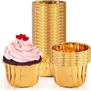 Θήκες cupcake σταθερές χρυσό 5 cm 50 τεμ