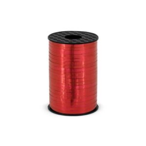 Κορδέλα πλαστική κόκκινη γυαλιστερή 5 mm 225 m PartyDeco